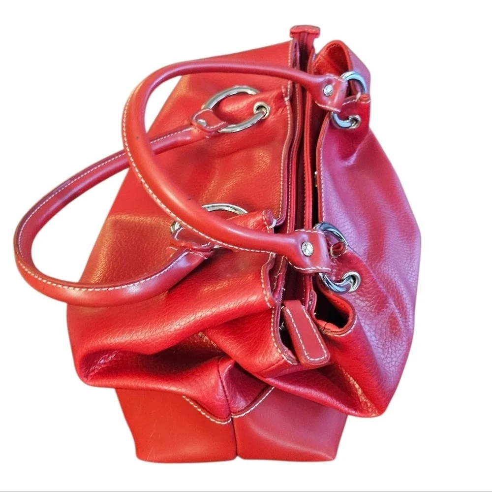 Tommy Hilfiger Red Faux Leather City Slouchy Large Handbag